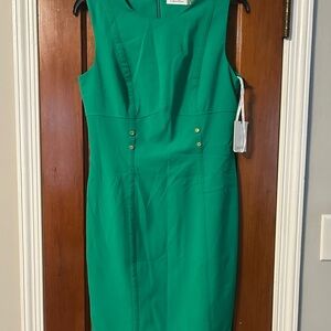 Calvin Klein Green Sleeveless Sheath Dress